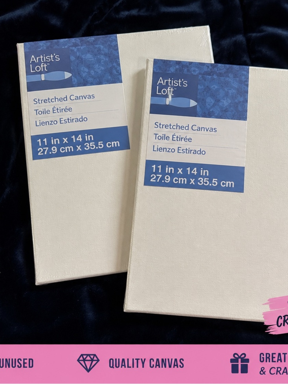 Set of 2 New 11x14 Stretched Canvases Art Craft Painting DIY